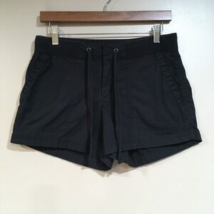 a.n.a Elastic Waist Chino Shorts Womens 2 Black Casual Utility Travel Minimalist